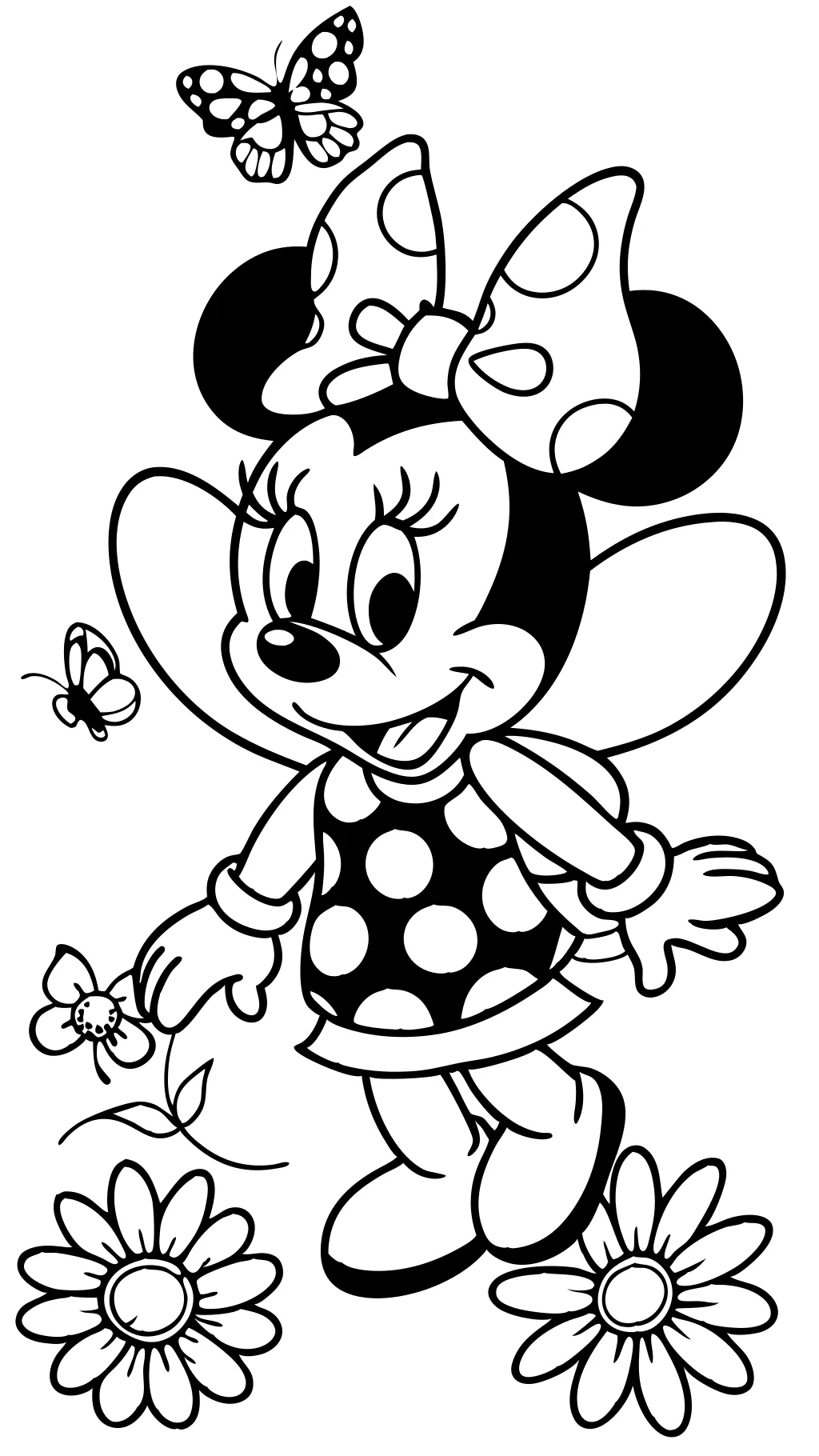 Páginas para colorear de Minnie Mouse para imprimir gratis